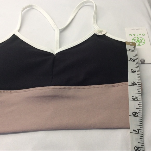 Gaiman Athena Color block Women’s Yoga Bralette /Bra size:  XS Black pink/white - Picture 3 of 16